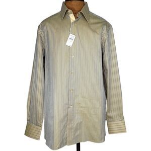 Stefano Ricci Size 17 Luxury Cotton Striped Shirt New with Tags $600 MSRP